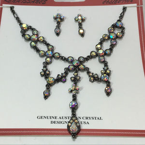 Genuine Austrian Crystal Aurora Borealis GunMetal